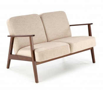 2-osobowa sofa do salonu z drewnianymi podłokietnikami Milano 2S Halmar
