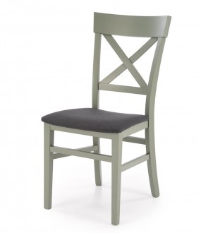 Szaro-zielone drewniane krzesło w prowansalskim stylu Tutti 2 Halmar