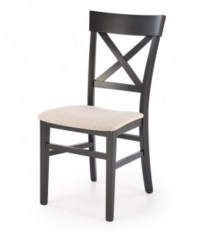 Czarne drewniane krzesło w prowansalskim stylu Tutti 2 Halmar