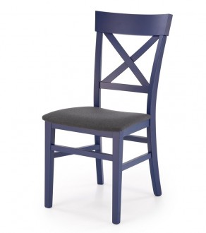 Granatowe drewniane krzesło w prowansalskim stylu Tutti 2 Halmar