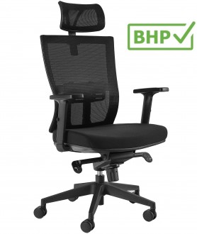 Ergonomiczny fotel obrotowy Link, zgodny z normą BHP