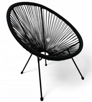Żyłkowe krzesło do ogrodu Arjana MAS-EC1 83 cm czarne