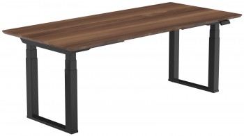 Loftowe biurko z regulacją wysokości Q-Form 150x80 cm orzech/czarny