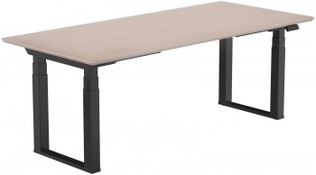 Loftowe biurko z regulacją wysokości Q-Form 150x80 cm beżowy/czarny