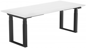 Loftowe biurko z regulacją wysokości Q-Form 150x80 cm biały/czarny