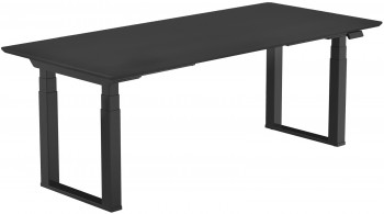 Loftowe biurko z regulacją wysokości Q-Form 150x80 cm antracyt/czarny