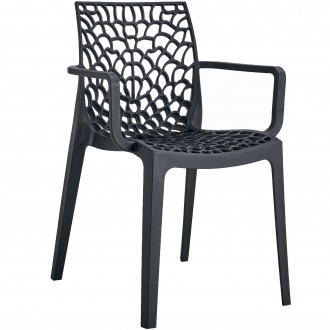 Ażurowe krzesło kawiarniane z podłokietnikami Okin