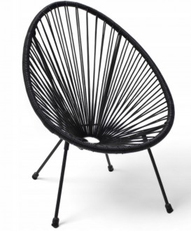 Żyłkowe krzesło ogrodowe dla dzieci Arjana KIDS MAS-EC2 66 cm czarne