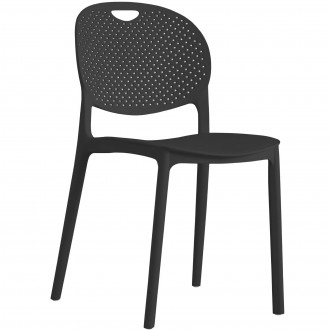 Krzesło plastikowe z ażurowym oparciem Luma