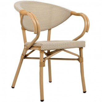 Rattanowe krzesło kawiarniane Bistro Paris Arm