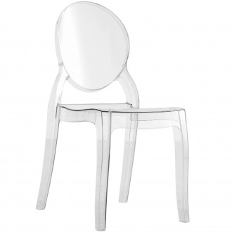 Transparentne krzesło bez podłokietników Sofia