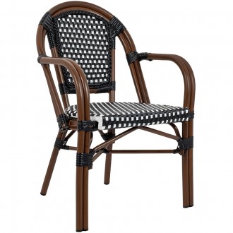 Krzesło kawiarniane styl francuski z podłokietnikami Cafe Paris Arm