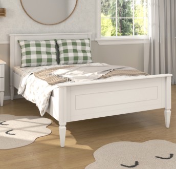 Łóżko młodzieżowe w stylu prowansalskim Ines 120x200 białe