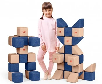 Zestaw klocków magnetycznych do szkół JollyHeap Medium - 50 elementów