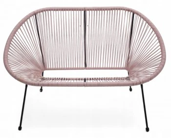Żyłkowa sofa do ogrodu owalna Arjana MAS-EC3 86 cm różowa