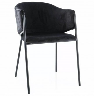 Eleganckie krzesło na czarnym stelażu Bono Velvet Signal