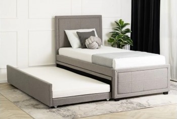 Tapicerowane łóżko z dodatkowym spaniem Elif 90x200 cm tkanina