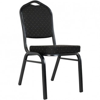 Krzesło bankietowe pikowane Heron czarne