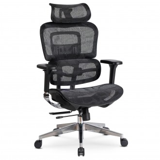 Ergonomiczne krzesło biurowe z siatki Nino czarne