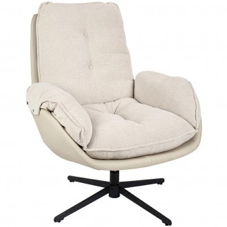 Obrotowy fotel wypoczynkowy z tkaniny typu Teddy Carino