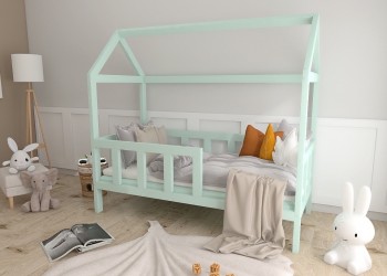 Łóżko domek z barierką dziecięce Ariel kolor