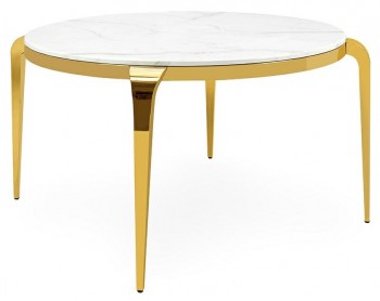 Złoty stół jadalniany z blatem z konglomeratu Maison 130
