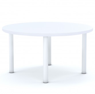 Stół przedszkolny Smart okrągły 100 cm, rozmiar 0-3, blat biały / nogi białe