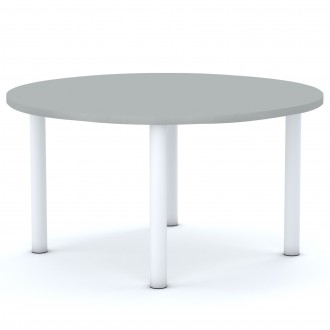 Stół przedszkolny Smart okrągły 100 cm, rozmiar 0-3, blat szary / nogi białe