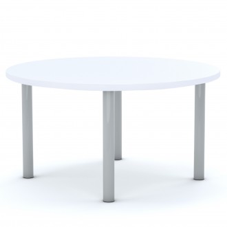 Stół przedszkolny Smart okrągły 100 cm, rozmiar 0-3, blat biały / nogi szare
