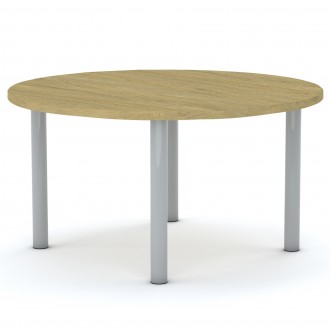Stół przedszkolny Smart okrągły 100 cm, rozmiar 0-3, blat dębowy / nogi szare