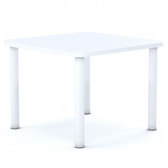 Stół przedszkolny Smart kwadratowy 70x70 cm, rozmiar 0-3, blat biały / nogi białe