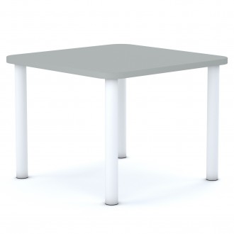 Stół przedszkolny Smart kwadratowy 70x70 cm, rozmiar 0-3, blat szary / nogi białe