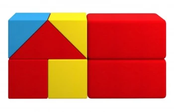 Klocki piankowe Happy Castle - zestaw 3 blue 7 elementów