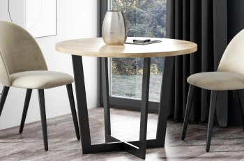 Okrągły stół jadalniany Ivan Lite 90 cm, styl industrialny