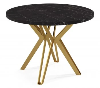Okrągły stół rozkładany na złotych nogach Randi 100 cm, styl glamour