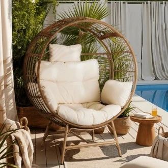 Fotel ogrodowy kokon w stylu boho Tampa - na taras, ogród, balkon