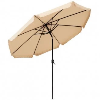 Regulowany, składany parasol ogrodowy SL-UM003B łamany, beżowy, 3 m