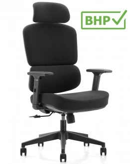 Obrotowy fotel biurowy Regulo, czarny, zgodny z normą BHP
