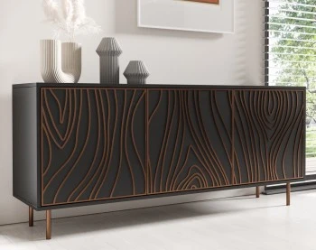 Komoda Tivaro 3-drzwiowa z ozdobnym frontem, nowoczesny design