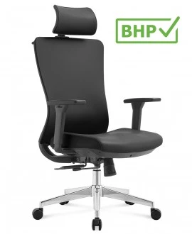 Ergonomiczny fotel biurowy Gelato z ekoskóry, zgodny z normą BHP