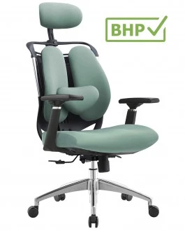 Fotel biurowy Stelio do pracy przy biurku, zgodny z normą BHP