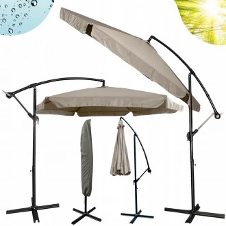 Składany parasol ogrodowy Floriva YN7011-LG, jasny szary