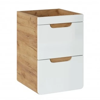 Wąska szafka podumywalkowa 40 cm, Aruba 823 FSC, dąb craft złoty/biały połysk