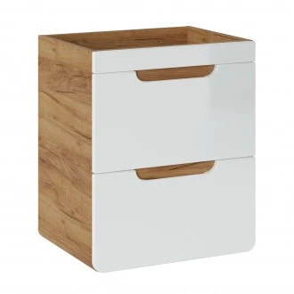 Szafka umywalkowa 50 cm, Aruba 824 FSC, dąb craft złoty/biały połysk