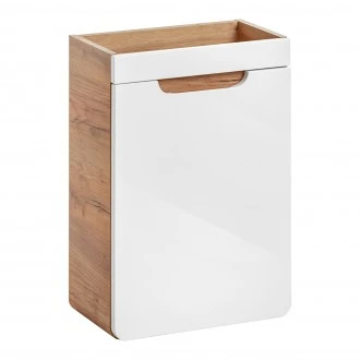 Wąska szafka podumywalkowa 40 cm, Aruba 826 FSC, dąb craft złoty/biały połysk