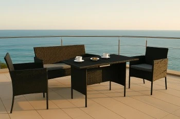 Zestaw mebli ogrodowych dla 4 osób Riviera 548 technorattan, czarny