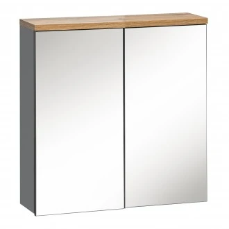 Wisząca szafka łazienkowa z lustrem 60 cm, Bali 840, grafit