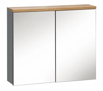 Wisząca szafka łazienkowa z lustrem 80 cm, Bali 841, grafit
