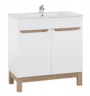 Szafka łazienkowa z umywalką wpuszczaną Bali 80 cm, biała