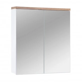 Wisząca szafka łazienkowa z lustrem 60 cm Bali 840, biała